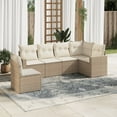 thumbnail image 1 of vidaXL 6 Piece Garden Sofa Set with Cushions Beige Poly Rattan, 1 of 5