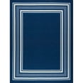 thumbnail image 6 of Beverly Rug Indoor Bordered Area Rugs, Non Slip Rubber Backing Modern Living Room Area Rug, Navy, 3x3, 6 of 11