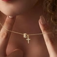 thumbnail image 3 of Cross Necklace for Women - 14K Gold Plated Cubic Zirconia Cross Pendant Necklace Faith Necklaces Baptism/christian gifts, 3 of 6