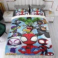 thumbnail image 4 of Spidey y sus Increíbles Amigos Conjunto de sábanas temático, trío de piezas, cómodo y amigable con la piel, diseño único, regalo de decoración para el hogar para familiares, amigos y fans,173cm *218cm, 4 of 6