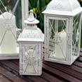thumbnail image 5 of Set of 3 Decorative Candle Lantern 19''&13"&10" H Vintage Metal Candle Holder with Tempered Glass Perfect for Garden Yard Patio, 5 of 12