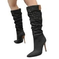 thumbnail image 5 of YLYL Knee High Boots for Women Pointed Toe Wide Calf Stilettos High Heel Side Zipper Fashion Casual Shoes, 5 of 7