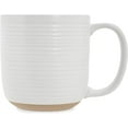thumbnail image 2 of Elanze Designs Ribbed Solid White 13 ounce Ceramic Coffee Mugs Pack of 4, 2 of 6