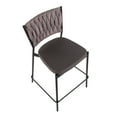 thumbnail image 7 of LumiSource Black Metal, Grey PU, Light Brown Fabric Braided Tania Counter Stool - Set of 2, 7 of 7