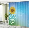 thumbnail image 5 of Ambesonne Pastel Shower Curtain, Sunflowers Chamomiles, 69"Wx84"L, Blue Yellow Green, 5 of 5