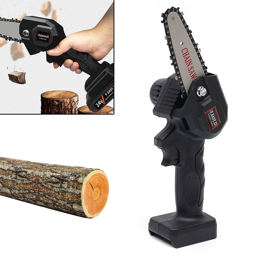 Loyalheartdy Lithium Electric Saw Portable Mini One-Hand Saw Woodworking Electric Chainsaw Logging