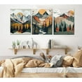 thumbnail image 2 of Mountain Wall Hieng Boho Abstract Sunset Canvas Prints Forest Landscapes Posters Woodland Adventure Hiengwork Watercolor nature Pictures Paintings for BedRoom Office Nordic Style Wall Decor Framed, 2 of 6