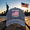 thumbnail image 4 of WUANDIXFA Men's Hats 250 Anniversary USA Hat, United States Patriotic Hat, Adjustable Embroidered Baseball Cap for Men Women Navy,One Size, 4 of 5