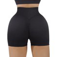 thumbnail image 5 of Seyurigaoka Women V Cross Waist Workout Shorts Butt Lifting High Waisted Biker Yoga Sport Shorts, 5 of 8