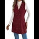 thumbnail image 3 of Vestido de Mujer Color Caqui con Bloques de Color, Otoño, Larga, Rayas, Blazer Falso para Mujer. Vino Tinto L, 3 of 10