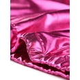 thumbnail image 5 of INSPIRE CHIC Women's Holographic Hooded Shiny Casual Long Sleeve Zipper Metallic Jacket XS Hot Pink, 5 of 5