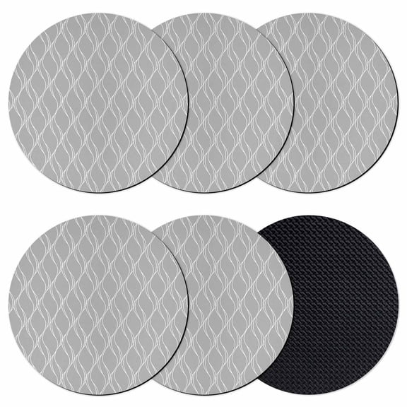 Grey White Stripes Coasters Set of 6, Absorbent Coasters for Drinks, Simple Geometric Modern Monochrome Coaster for Desk Coffee Table Protection, Home Decor House Warming Gifts 4"