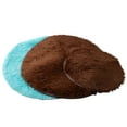 thumbnail image 2 of ZHIMAO 1pc Blended Plush Rug Solid Round Anti-Slip Carpet Bathroom Floor Mat Soft And Warm Skin-friendly Shaggy Rug Household Supplies Brown 40CM, 2 of 9