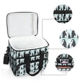 thumbnail image 6 of FORMRS Insulated Cooler Bag 24 Cans Capacity Soft Leakproof Lunch Box with Side Pockets, Green Penguins Pattern, 6 of 7