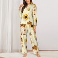 thumbnail image 2 of Balery Watercolor Bee Honey Honeycomb Bee Conjunto de Pijama con Estampado para Mujer, Conjunto de Dos Piezas con Manga Larga, Ropa de Dormir Suave con Bolsillos, Pijamas Cómodos-Small, 2 of 7