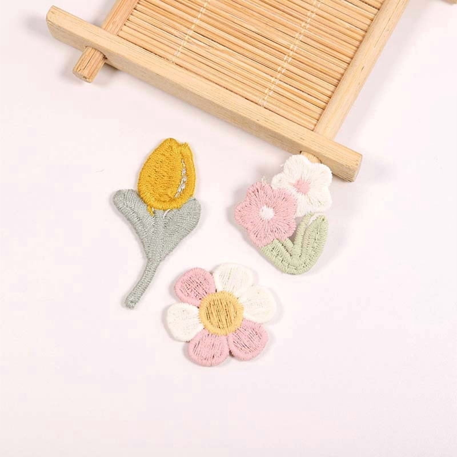 18pcs down jacket patch clothing accessories fashion versatile tulip flower embroidered cloth patch