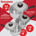 thumbnail image 2 of Maxam 9-Element Waterless Cookware Set, Durable Stainless Steel Construction with Heat and Cold Resistant Handles, 17-Pieces, 2 of 9