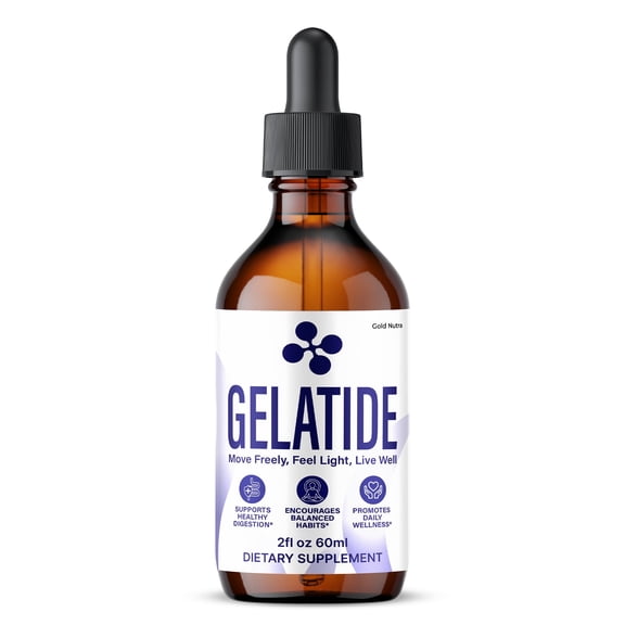 Gelatide, Gela Tide Liquid Supplement, All Natural Drops Formula, Official Premium Support Extract 60 mL (1 Pack)