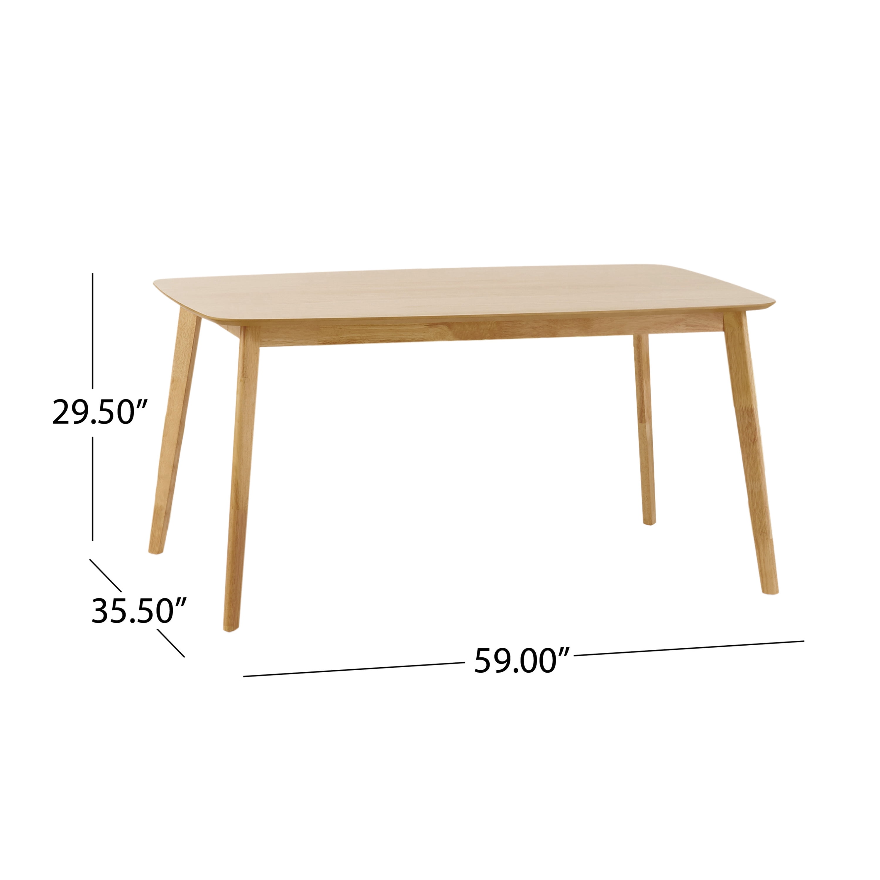 Euroco 59" Solid Wood Rectangular Dining Table for 4-6, Modern Kitchen Table for Kitchen Dining Room,Living Room,Small Spaces,Natural