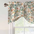 thumbnail image 5 of Tie Up Valances for Windows, Teal Orange Eucalyptus Adjustable Valance Curtains Window Treatment for Living Room, Spring Botanical Leaves Rod Pocket Kitchen Curtains & Drapes 42x18 Inch, 5 of 9