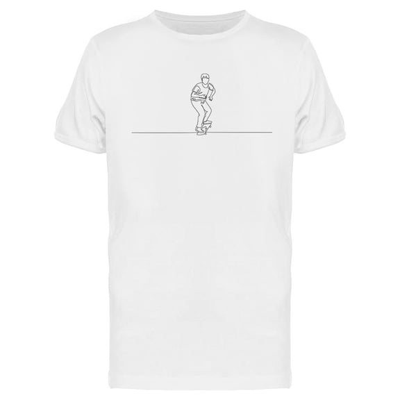 Single Line Drawing Skateboarder T-Shirt Men -Image by Shutterstock, Male 3X-Large