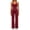 Wine, variant on Telankuip Two Piece Workout Sets for Women Sleeveless V-Neck Racerback Tank Top Matching High Waist Flare Leg Yoga Pants Casual Solid Color Slim Fitted Gym Fitness Running Outfits XL
