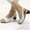 White, variant on Women's Kitten Heel Open Toe Dress Pumps Summer Chunky Heels Wedge Sandals Casual Ankle Buckle Shoes for Wedding Party