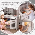 thumbnail image 6 of Wooden Kids Pretend Play Corner Kitchen Set Cooking Playset Toddler Toy Gift with Sounds & Lights(Gray), 6 of 20