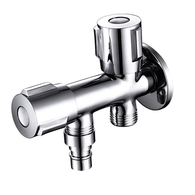 MasteelfCA Water Shut Off Valves 1-in 2-out Dual Uses Water Tap Washing Machine Faucet