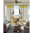 thumbnail image 6 of Yellow Bees Gnomes Blackout Curtains for Bedroom Living Room Darkening Curtains 63 Inches Long Farmhouse Spring Floral Checkered Window Curtain 2 Panels Set Window Treatment Grommet Drapes 42"x63", 6 of 9