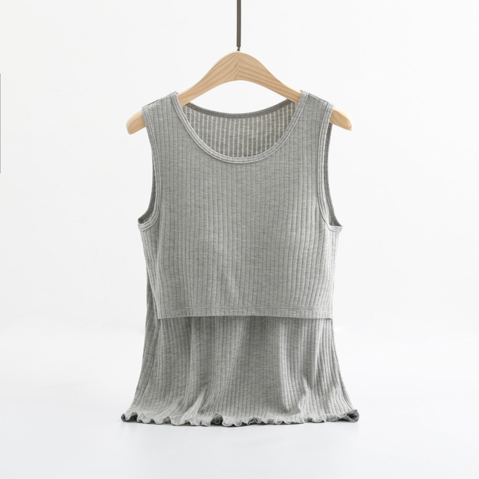 Smallshow Débardeur Allaitement Sans Manches – Camisole Maternité Rayonne Élasthanne – Allaitement Facile & Discret