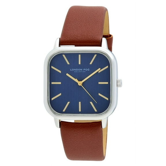 London Fog Blue Square Grove Strap 35mm Watch
