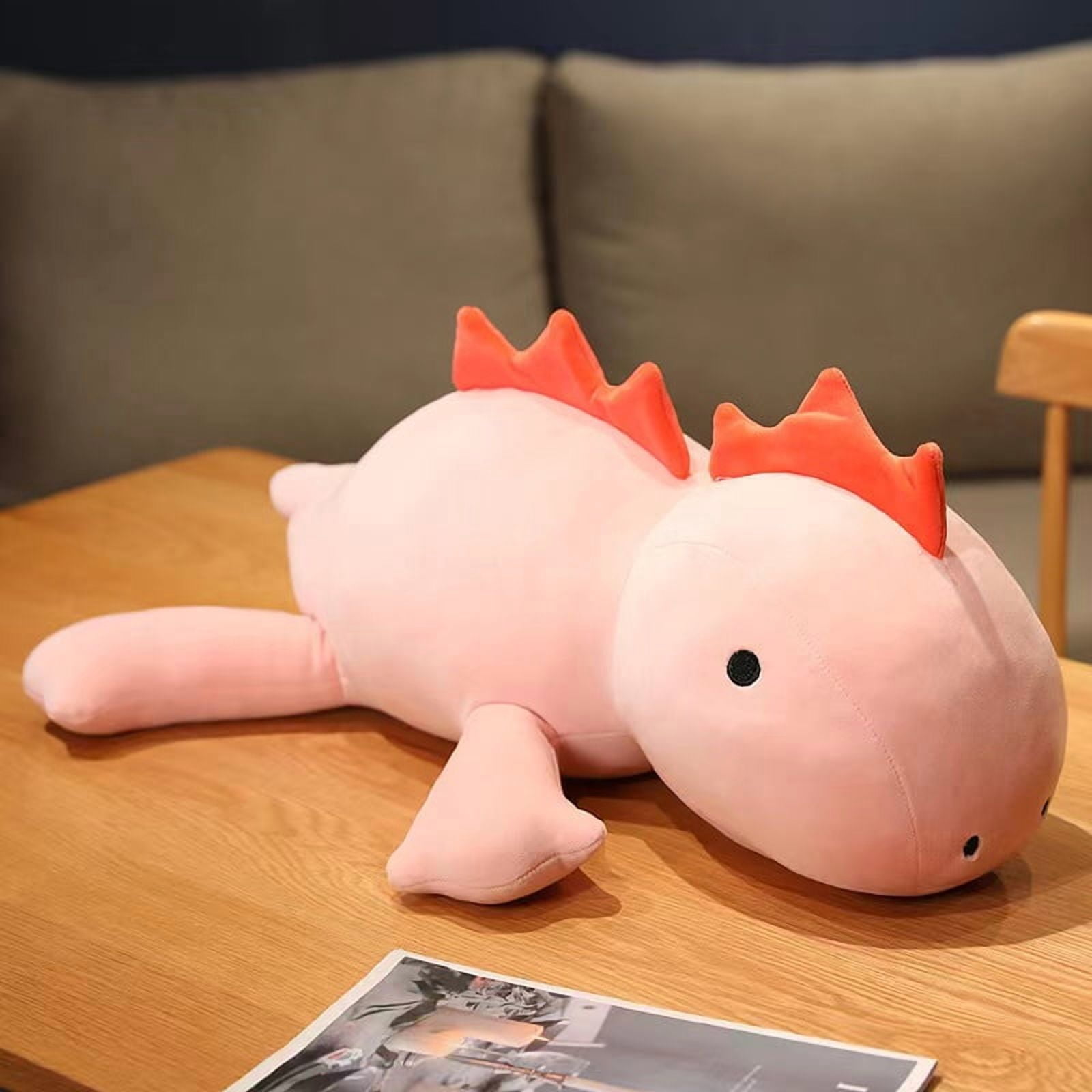 Miaobe Cute Dinosaur Weighted Plush Toy,13.7 Inch Soft Dinosaur Weighted Plush Throw Pillow,Pressure Touch Lumbar Cushion,Pink Dinosaur Stuffed Animals for Birthday Gifts (13.7 in, Stegosaurus)