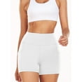 thumbnail image 3 of NELEUS Womens 4" Spandex Booty Shorts Yoga Workout Athletic Shorts High Waist with Pockets,White,US Size L, 3 of 9