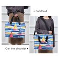 thumbnail image 6 of FORMRS 16" Laptop Bag Carrying Sleeve Case with Handle Travel Shoulder Briefcase, Red Hand Drawn Sailboats, 6 of 8