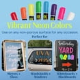thumbnail image 2 of MoodClue Car Window, Glass Marker Pens. Bold Liquid Chalk for Auto Windshields, Mirrors, White + LED Boards. Washable, Erasable. Neon 8pk. 10mm Jumbo Tip - 3 Writing Options., 2 of 9