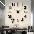 thumbnail image 2 of Reloj de pared 3D (60-100 cm), negro, reloj de pared digital de bricolaje, movimiento silencioso, reloj de pared de diseño moderno, reloj de pared gigante para dormitorio, cocina, sala de estar, 2 of 5