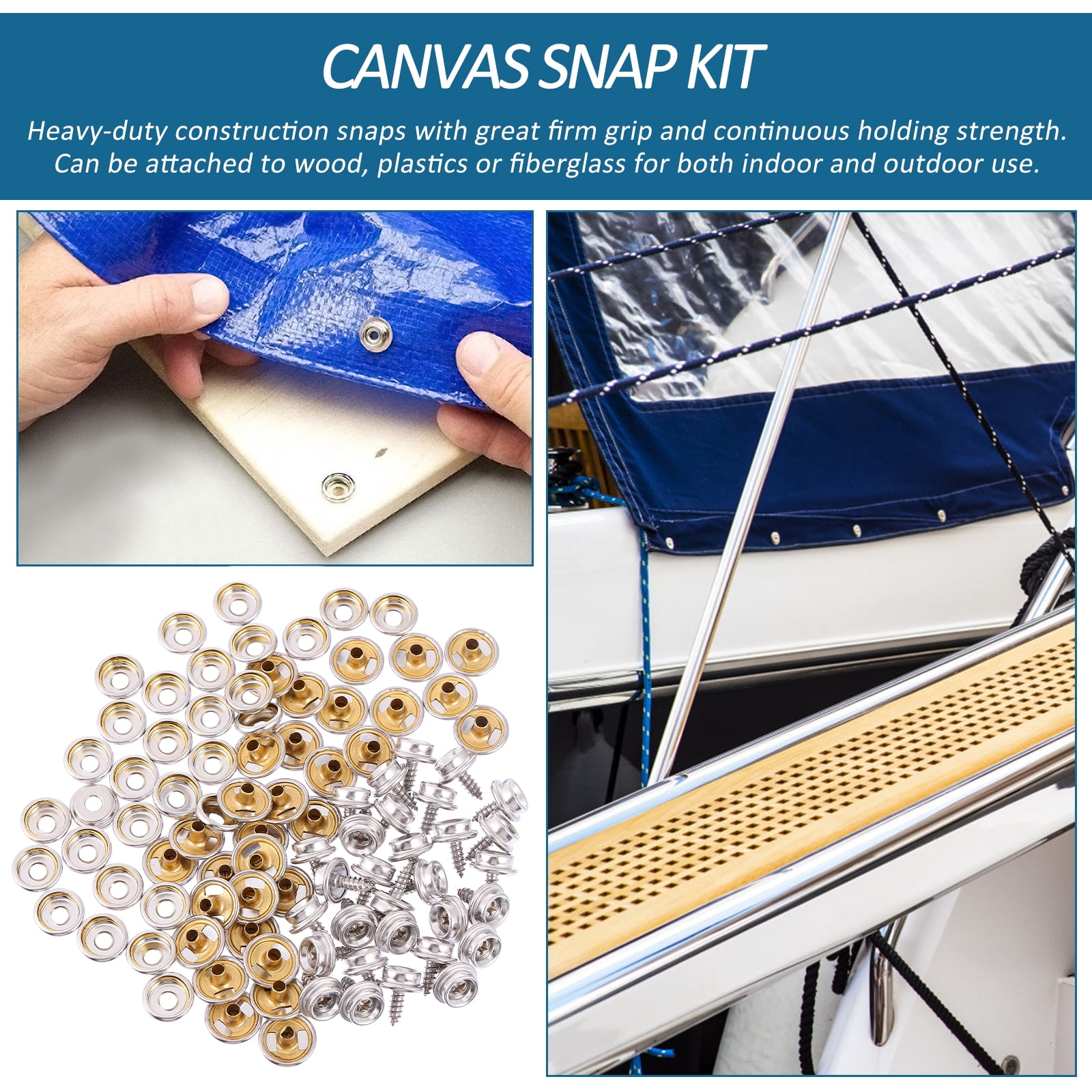 QUMONIN Stainless Steel Snap Button Kit for Canvas Tarp