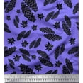 thumbnail image 1 of Soimoi Purple Moss Georgette Fabric Star Anise & Fruits Print Sewing Fabric Yard 42 Inch Wide, 1 of 1