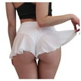 thumbnail image 2 of White Shorts for Women Ruffled Pants Bikini Mini High Tight Shorts Female Dance Pole Waist Pants, 2 of 5