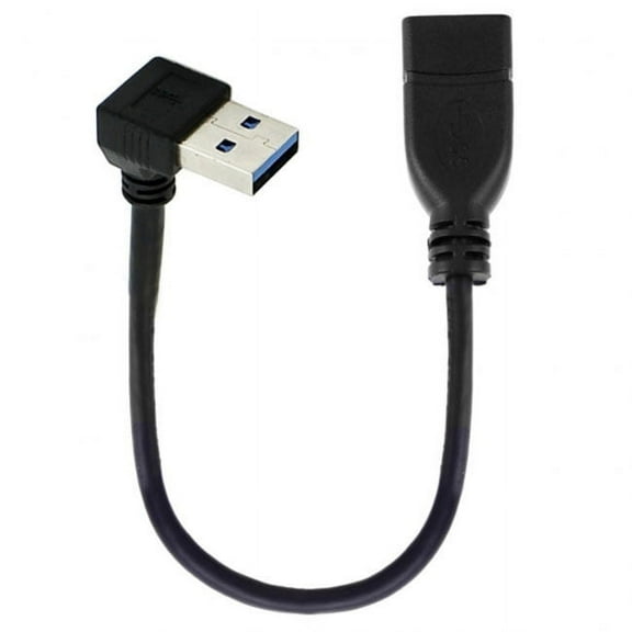 FVH Up Angled USB 3.0 Type-A Male to USB 3.0 Type-A Female Extension Cable 20cm 5Gbps 90 Degree