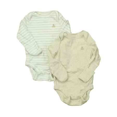 

Pre-owned Gap Unisex Beige | White | Stripes Onesie size: 0-3 Months