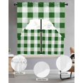 thumbnail image 2 of Green Plaid Swag Curtains for Living Room/Bedroom Windows, Spring Summer Farmhouse Buffalo Checkered Kitchen Curtains and Valances Set 36 Inch Length, Light Filtering Swags Valance Curtain Panels, 2 of 5