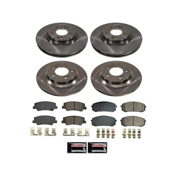 Front and Rear Brake Pad and Rotor Kit - Compatible with 2021 - 2024 Kia K5 - Power Stop