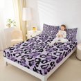 thumbnail image 3 of Manfei Hippie Purple Stars Queen Sheets,Vintage Cheetah Pattern Queen Sheet Sets,4-Piece,1 Flat Sheet,1 Fitted Sheet and 2 Pillowcases, 3 of 6