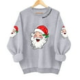 thumbnail image 7 of TTUHYWXI Retro Santa Sweatshirt for Women Vintage Christmas Fleece Linend Sweaters Crewneck Oversized Long Sleeve Tops (Grey, XL), 7 of 7