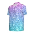 thumbnail image 2 of Vsdgher Multicolor Glitter Print Men's Short Sleeve Stretch Polo Shirt, Moisture-Wicking Performance Polo Shirt, 2 of 8
