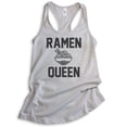 thumbnail image 1 of Ramen Queen Tank Top, Ladies Racerback Tank Top, Ramen Tank, Silver Gray, Small, 1 of 3
