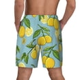 thumbnail image 4 of Uemuo Lemon Pattern Mens Swim Trunks Quick Dry Board Shorts with Mesh Lining, Stretch Beach Shorts Quick Dry No-Chafing Board Shorts-Large, 4 of 9