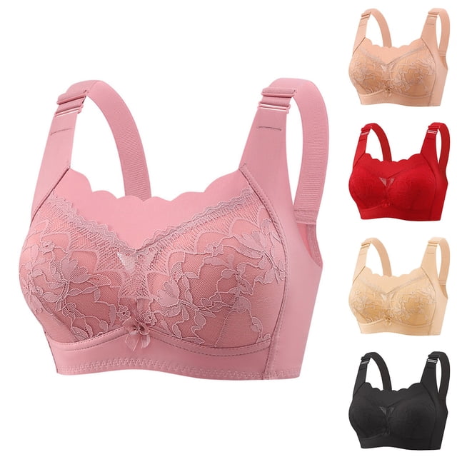 Sentmoon Soutiens-Gorge Sans Fil pour Femmes Grande Taille Couverture Complète Soutiens-Gorge Confortables pour Femmes Lift Bretelles Réglables Style Fin Respirant Sans Couture Mode pour Travail Noir TG